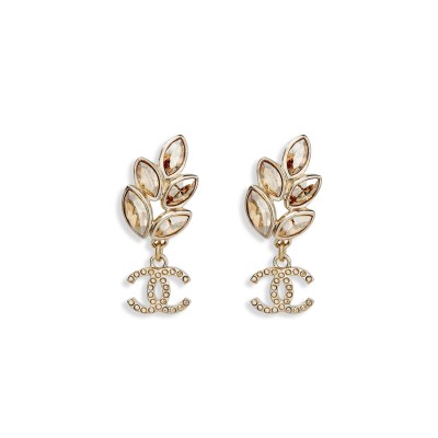 CHANEL STRASS CC LEAF DROP EARRINGS AB9606 CHANEL STRASS CC LEAF DROP EARRINGS AB9606